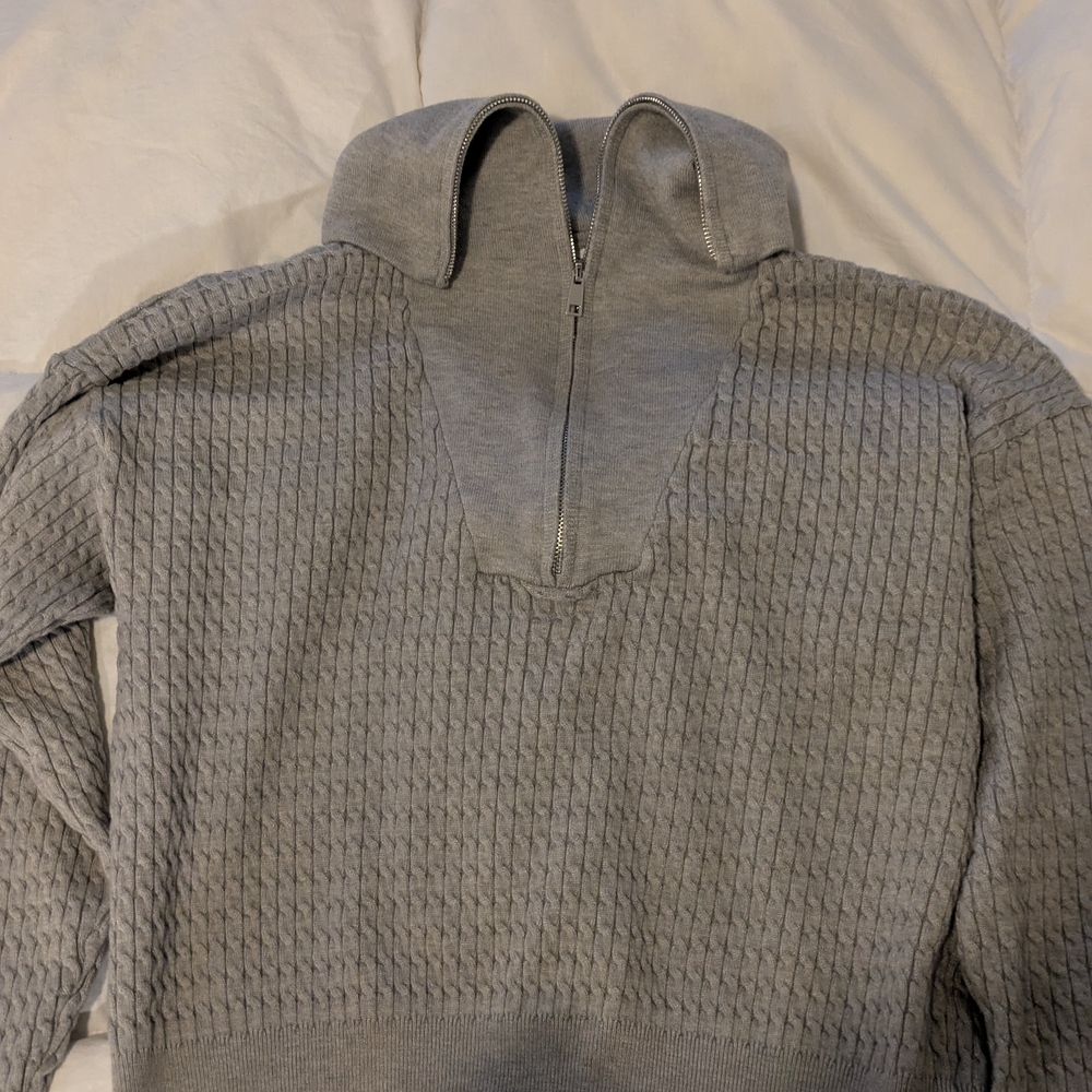 Cozy Gray Cowl Neck Sweater